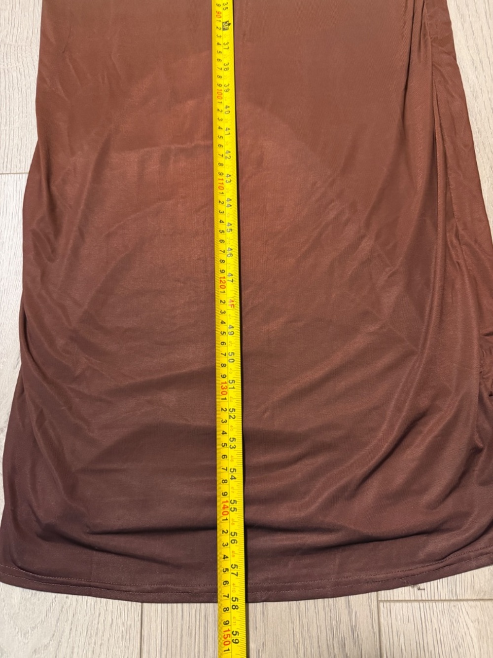 MESHKI Stella Draped Slinky Maxi Dress Mocha Ombre S - Picture 7 of 12